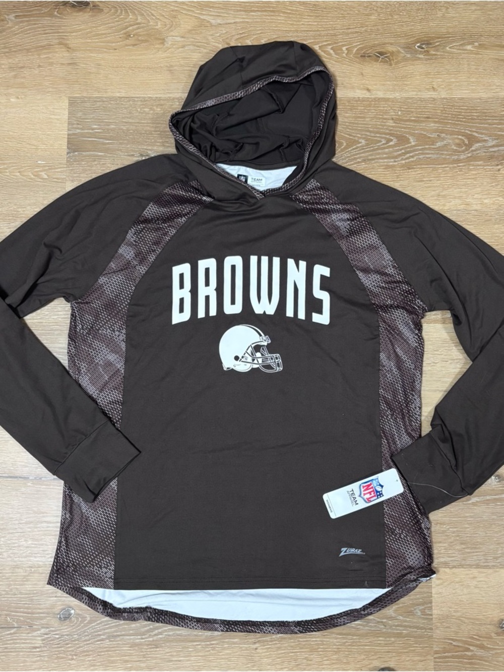 NWT Zubaz NFL Women's Cleveland Browns Elevated Hoodie W/ Tonal Viper Print XL